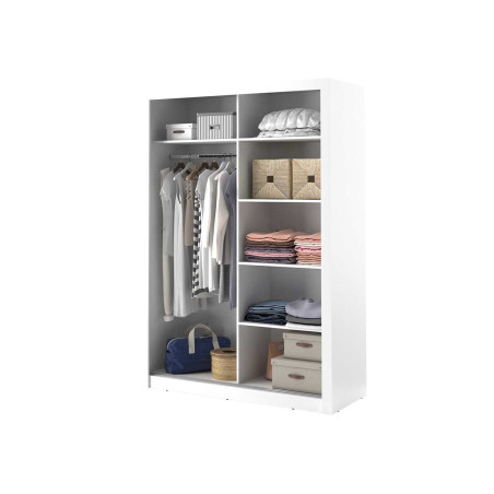 Armoire portes coulissantes blanche avec miroir