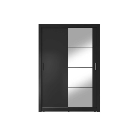 Armoire portes coulissantes noire avec miroir