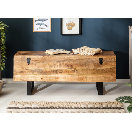 Banc coffre en bois original de manguier