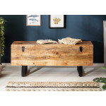 Banc coffre en bois original de manguier