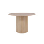 Table à manger ronde en bois 110 cm chêne chaulé