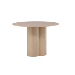 Table à manger ronde en bois 110 cm chêne chaulé