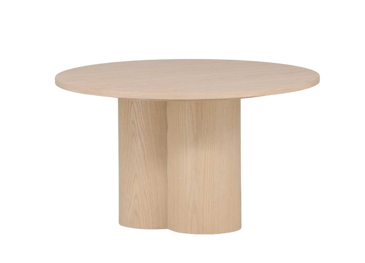 Table basse ronde en bois 80 cm chêne chaulé