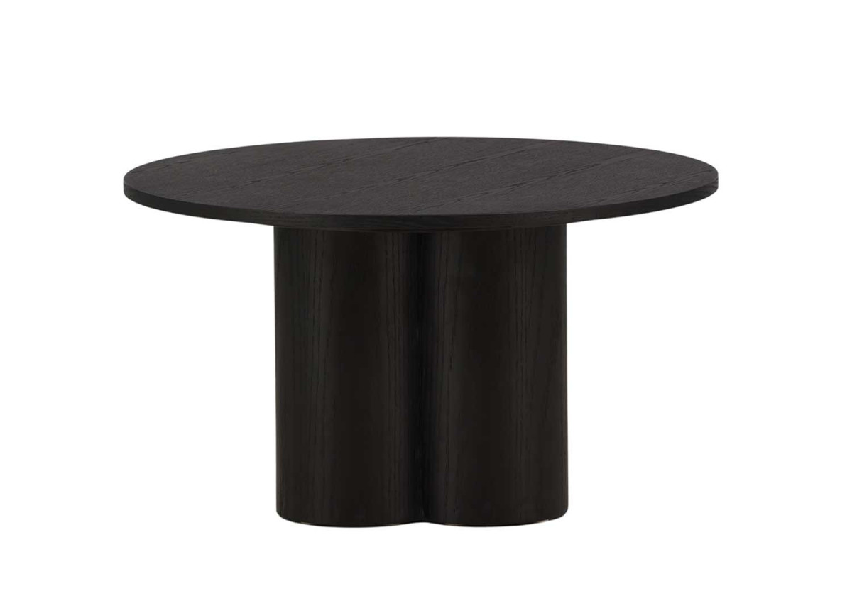 Table basse ronde 80 cm en bois finition noire