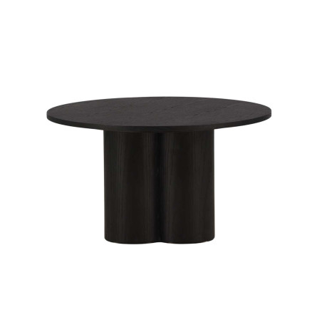 Table basse ronde 80 cm en bois finition noire