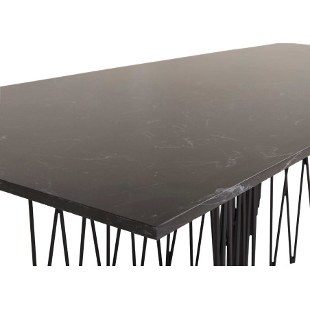 Table basse rectangulaire contemporaine finition marbre noire