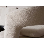 Fauteuil design en tissu bouclé blanc