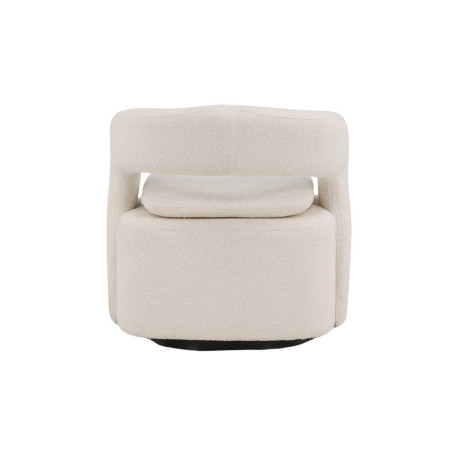 Fauteuil design en tissu bouclé blanc