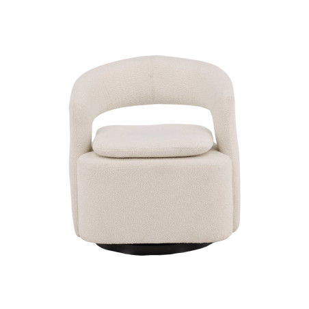 Fauteuil design en tissu bouclé blanc