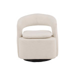 Fauteuil design en tissu bouclé blanc