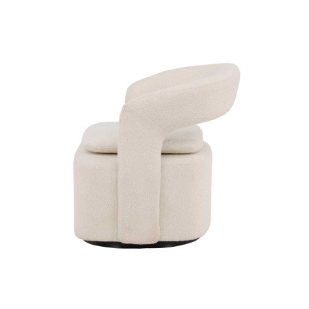 Fauteuil design en tissu bouclé blanc