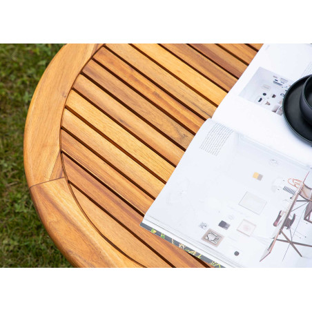 Table basse de jardin ronde en bois d'acacia