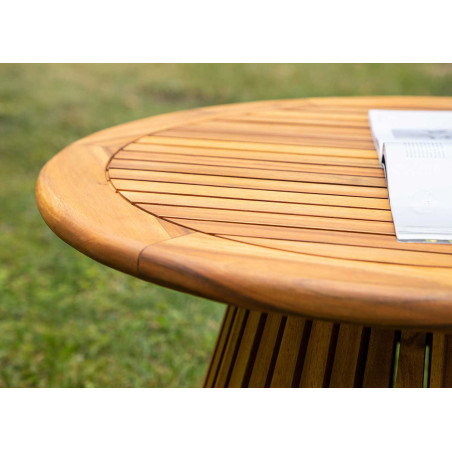 Table basse de jardin ronde en bois d'acacia