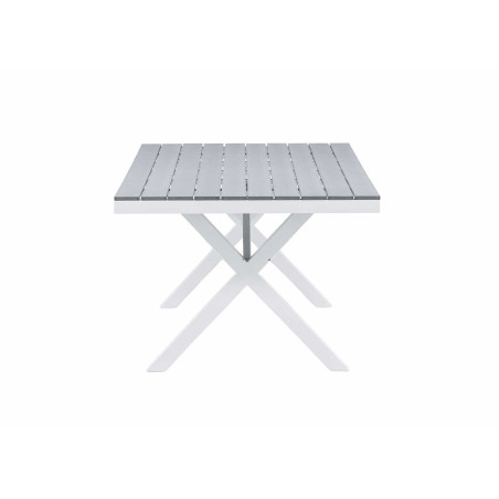 Table de jardin grise et blanche 200 cm