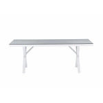 Table de jardin grise et blanche 200 cm