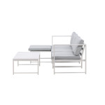 Salon en aluminium blanc et coussin clair