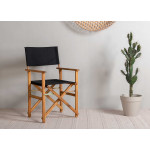 Chaises pliantes en bois massif et tissu noir