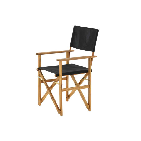 Chaises pliantes en bois massif et tissu noir