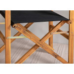 Chaises pliantes en bois massif et tissu noir