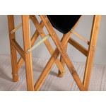 Chaises pliantes en bois massif et tissu noir