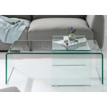 Set de 2 tables basses en verre transparent