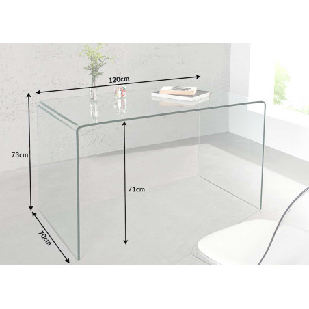 Bureau en verre trempé 120 cm