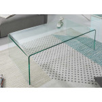 Table basse rectangulaire en verre transparent