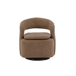 Fauteuil design en tissu bouclé brun clair