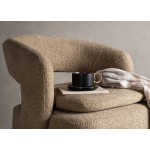 Fauteuil design en tissu bouclé brun clair