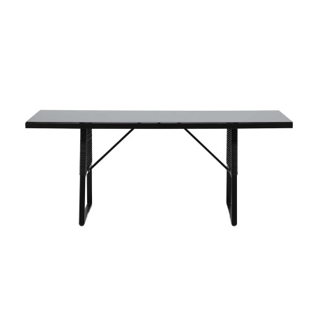 Table de jardin en verre et aluminium noir