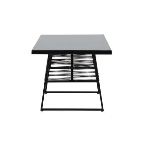 Table de jardin en verre et aluminium noir