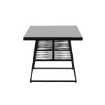 Table de jardin en verre et aluminium noir