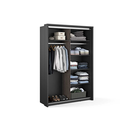 Armoire dressing noir et wengé