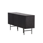 Buffet noir 150 cm façades rainurées