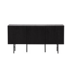 Buffet noir 150 cm façades rainurées