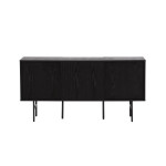 Buffet noir 150 cm façades rainurées