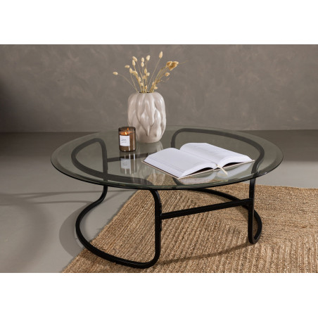 Table basse ronde en verre