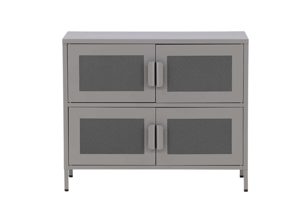 Meuble commode métal gris 90 cm