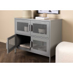 Meuble commode métal gris 90 cm