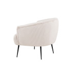 Fauteuil en velours côtelé beige