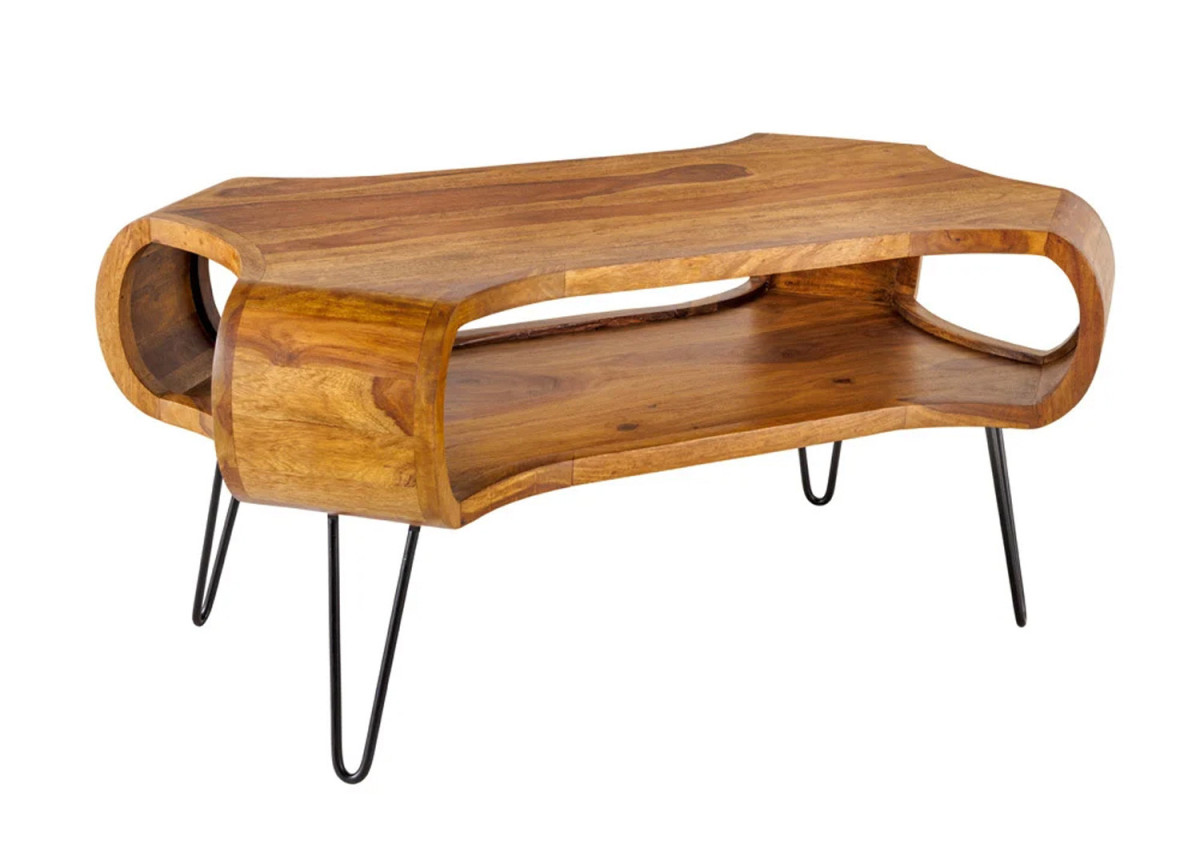 Table basse organique en bois massif