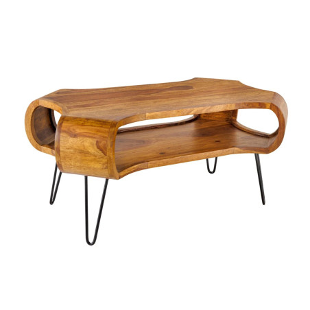 Table basse organique en bois massif