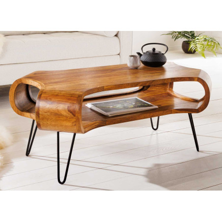 Table basse organique en bois massif