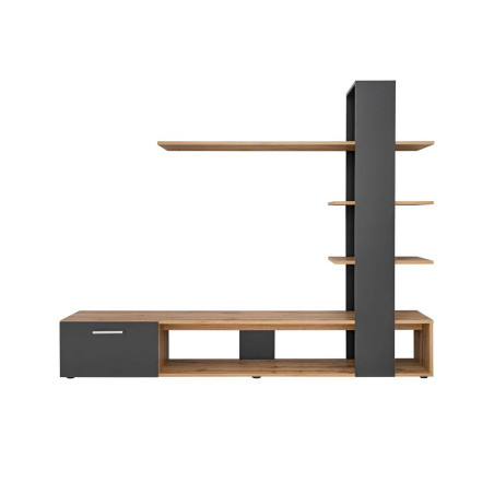 Meuble TV 190 cm noir et bois