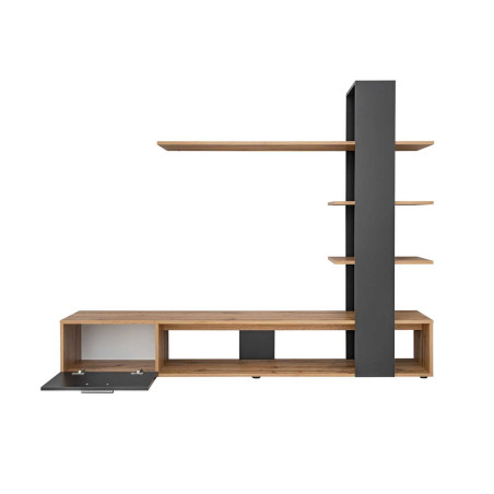 Meuble TV 190 cm noir et bois