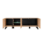 Meuble TV effet tasseaux de bois 160 cm