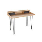 Bureau secrétaire 110 cm aspect chêne