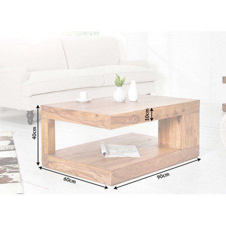 Table basse originale en bois massif