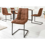 Chaises cantilever marron