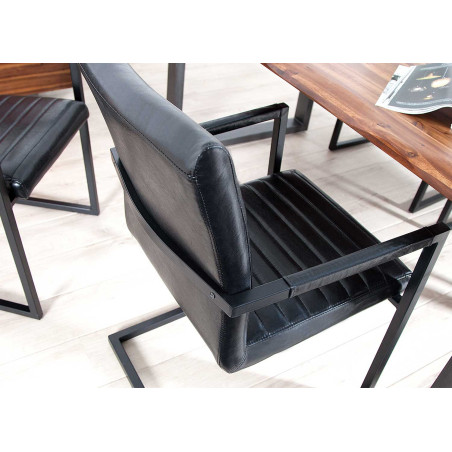 Lot de 4 chaises en simili noir antique